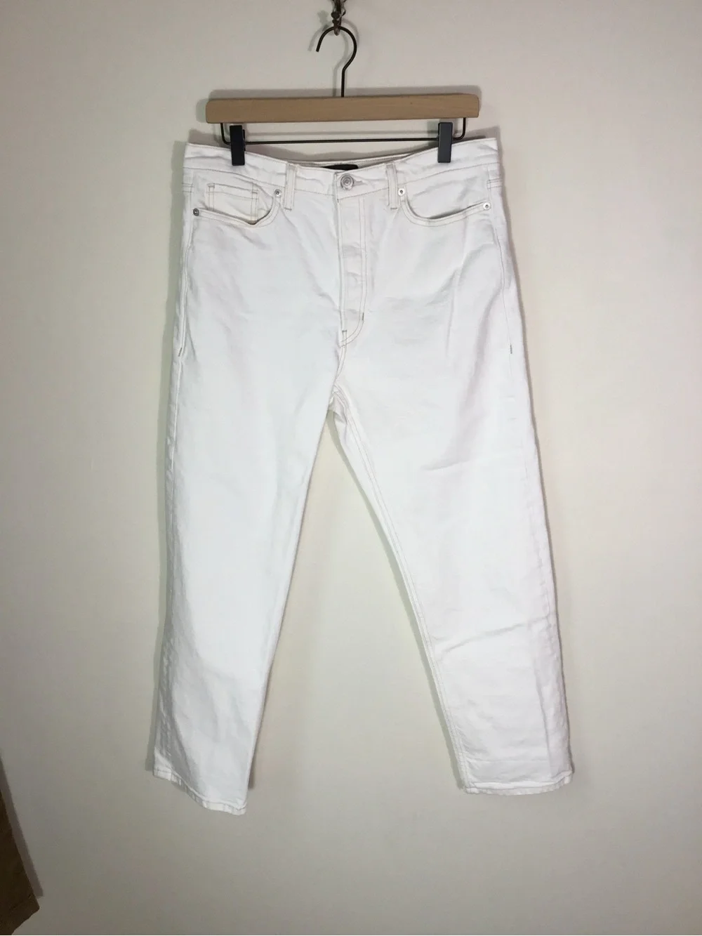 Banana Republic The Straight High Rise Optic White Jeans size 31